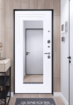 вид входные двери внутри со светлой отделкой