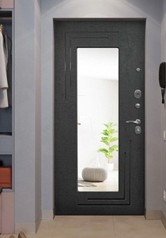 вид входные двери внутри со светлой отделкой